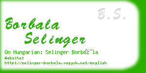 borbala selinger business card